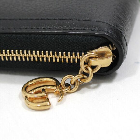Gucci Wallet Leather Ophidia Zip Around Sherry Line Long Black - Picture 5 of 10